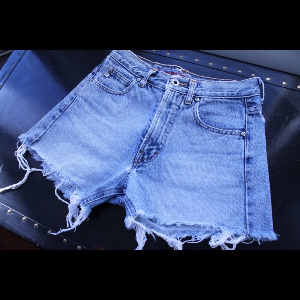 Miss Sixty Distressed Frayed Denim Shorts - Picture 3 of 5